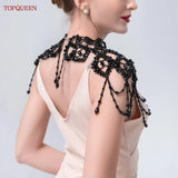 TOPQUEEN Crystals Bead Wedding Wrap Jewelry Necklaces Accessories for Girls Evening Dress Shawl Bridal Shoulders Chain VG09