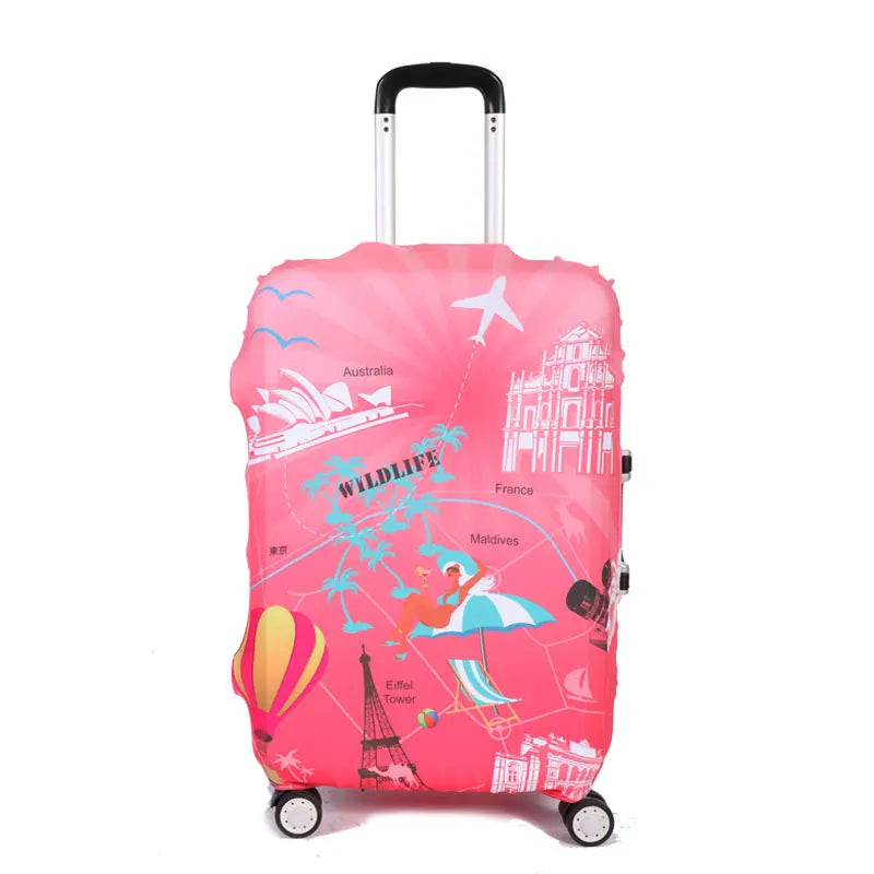 TRIPNUO Thicker Blue City Luggage Cover Suitcase Protective Cover for Trunk Case Apply to 19''-32'' Suitcase Travel Accessories