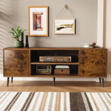 TV Stand for 65 Inch TV, Modern Entertainment Center with Storage Cabinet and Open Shelves, TV Console Table Media Cabinet