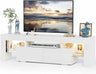 TV Stand with LED Lights, Entertainment Center Media and Open Shelf Console Table Storage Desk ，up to 75 Inch TV