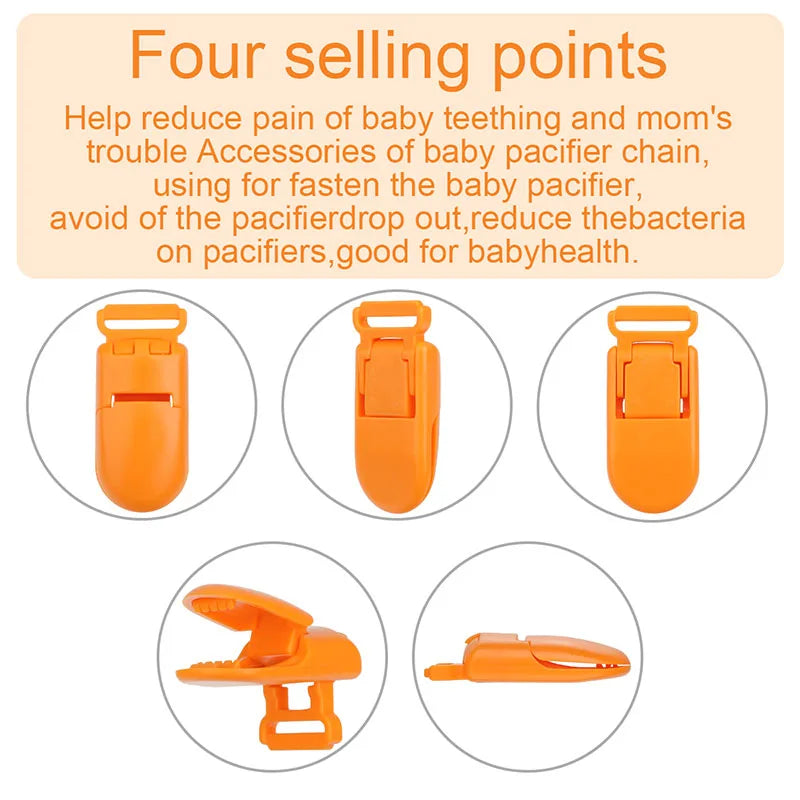 TYRY.HU 100Pcs/set Plastic Baby Pacifier Clips Holder Soother Pacifier Infant Dummy Clips Accessories For Pacifier Clip Diy