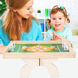 Table Soccer Game For Kids Wooden Double-Sided Board Game With Flying Chess Funny Aeroplane Chess For Hand-Eye Coordination