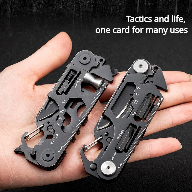 Tactical Army Knife Mini Bicycle Repair EDC Camping Gear Equipment Multifunctional Outdoor Pocket Tool Combination Card Folding