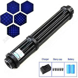 Tactical camping tool Powerful Laser Pointer Pen Hunting 450nm High Power Blue Light Adjustable Beam Burning Match 5 Modes