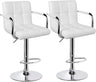 Tall Bar Stools Set of 2 Modern Square PU Leather Adjustable BarStools Counter Height Stools with Arms and Back Bar Chairs