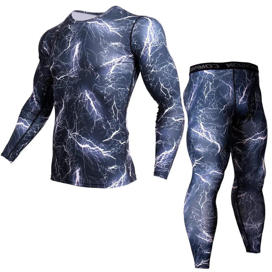 Thermal Underwear Rash Guard Kit MMA Compression Apparel Leggings Men Unionsuit Bodybuilding T-Shirt Camouflage Tracksuit Men