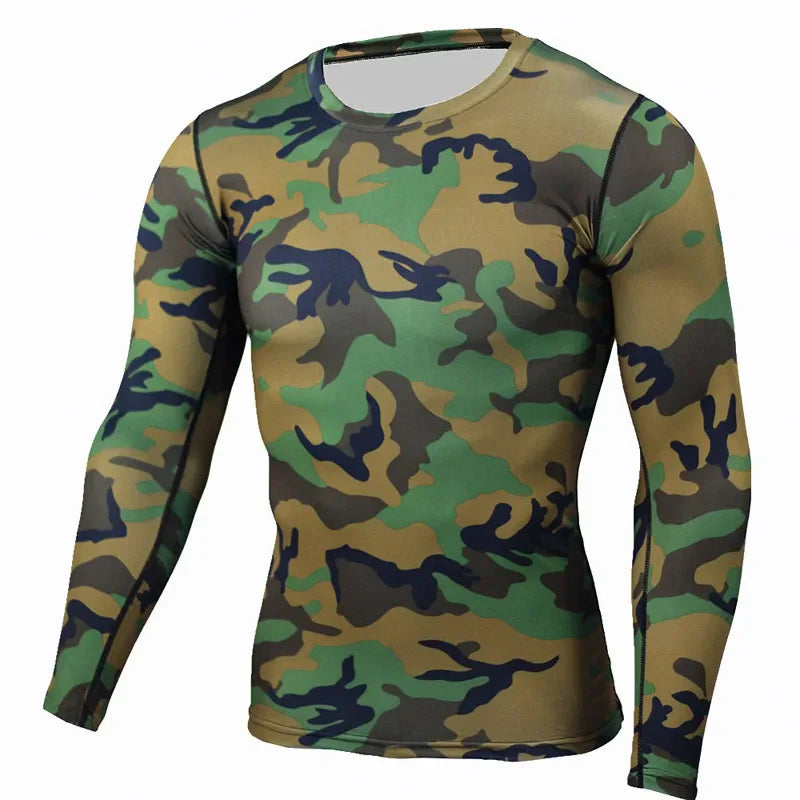 Thermal Underwear Rash Guard Kit MMA Compression Apparel Leggings Men Unionsuit Bodybuilding T-Shirt Camouflage Tracksuit Men