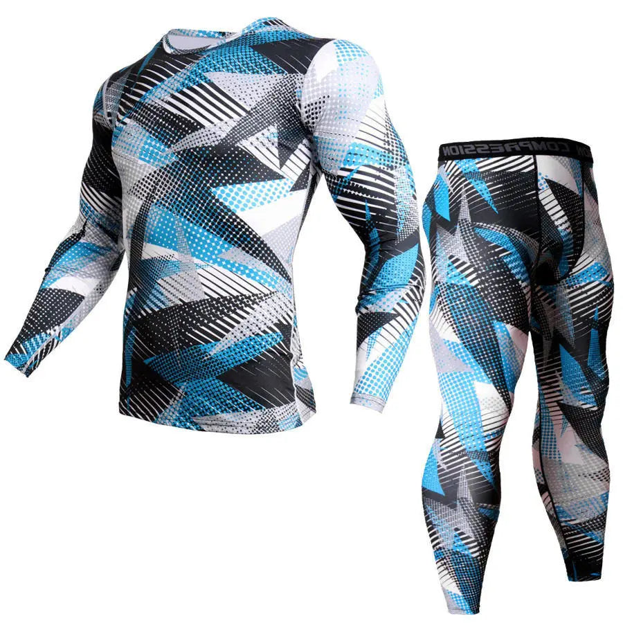 Thermal Underwear Rash Guard Kit MMA Compression Apparel Leggings Men Unionsuit Bodybuilding T-Shirt Camouflage Tracksuit Men