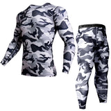 Thermal Underwear Rash Guard Kit MMA Compression Apparel Leggings Men Unionsuit Bodybuilding T-Shirt Camouflage Tracksuit Men