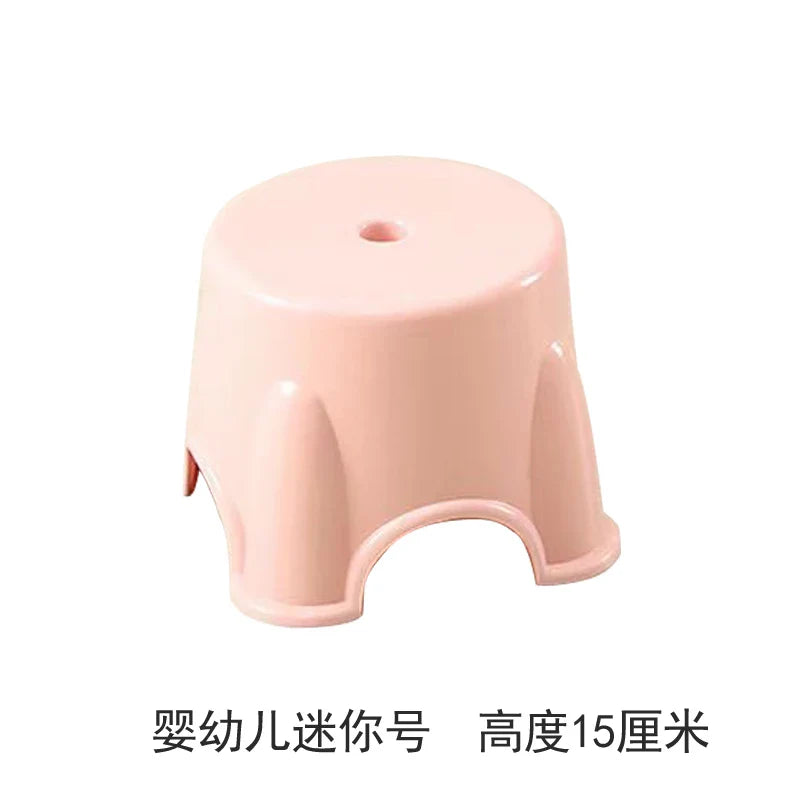 Thickened plastic stools, household adult rubber benches living room dining table chairs, high stools, anti slip mature