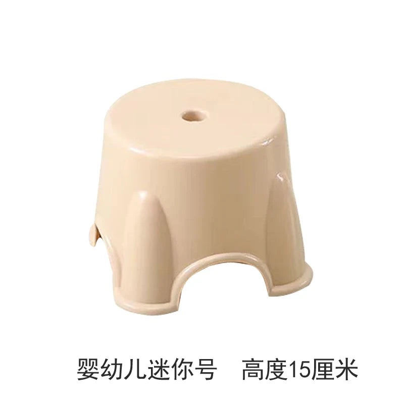 Thickened plastic stools, household adult rubber benches living room dining table chairs, high stools, anti slip mature