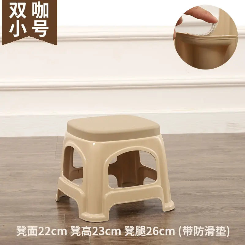 Thickened plastic stools, household adult rubber benches living room dining table chairs, high stools, anti slip mature