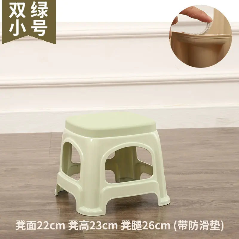 Thickened plastic stools, household adult rubber benches living room dining table chairs, high stools, anti slip mature