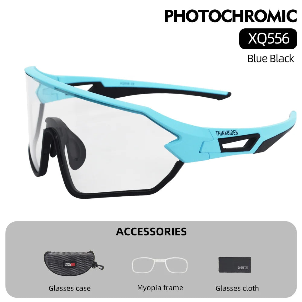 ThinkRider Bike Photochromic Cycling Glasses Bicycle Glasses Sports Men's Sunglasses MTB Road Cycling Eyewear Protection Goggles