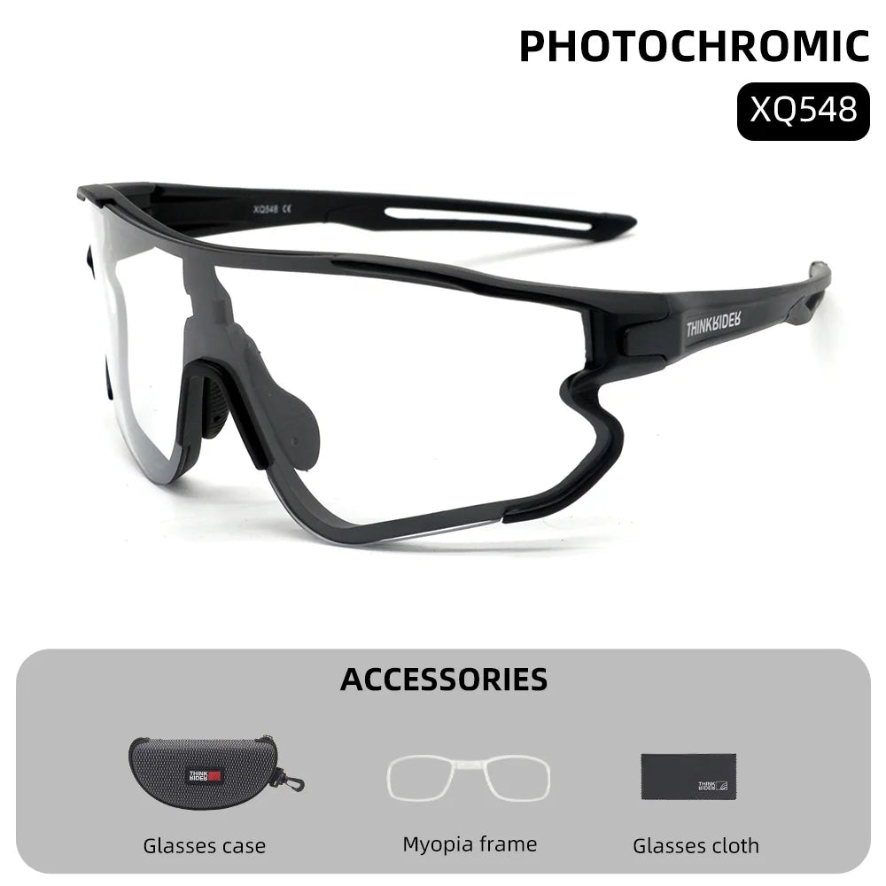 ThinkRider Bike Photochromic Cycling Glasses Bicycle Glasses Sports Men's Sunglasses MTB Road Cycling Eyewear Protection Goggles