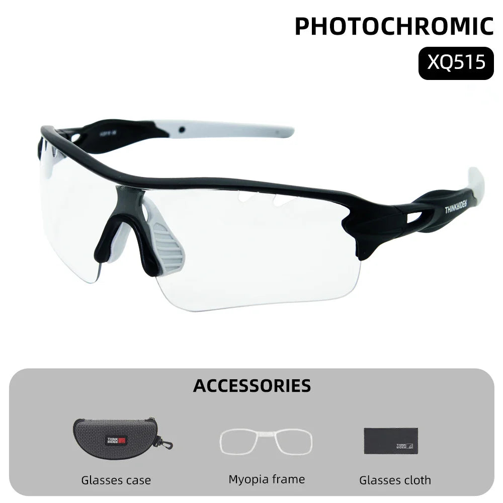 ThinkRider Bike Photochromic Cycling Glasses Bicycle Glasses Sports Men's Sunglasses MTB Road Cycling Eyewear Protection Goggles