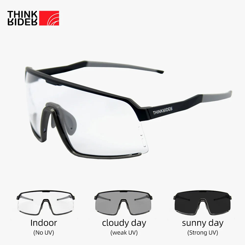 ThinkRider Bike Photochromic Cycling Glasses Bicycle Glasses Sports Men's Sunglasses MTB Road Cycling Eyewear Protection Goggles