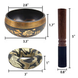 Tibetan Singing Bowl Set Lotus Unique Gift Helpful for Meditation Yoga Relaxation Chakra Healing Prayer and Mindfulness