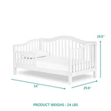 Toddler Day Bed in White Children Beds Gold Certified 54x30x29 Inch (Pack of 1) Kids Bed Frame Furniture