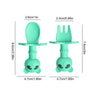 Toddler Fork And Spoon Set Cartoon Shape Silicone Toddler Utensils Cartoon Panda Design Feeding Tableware Dinner Kit for Home