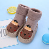 Toddler Indoor Sock Newborn Prewalker Kids Cotton Socks Winter Thick Terry Baby Girl Sock Rubber Sole Infant Funny Cartoon Sock