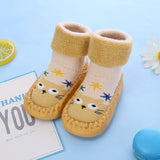 Toddler Indoor Sock Newborn Prewalker Kids Cotton Socks Winter Thick Terry Baby Girl Sock Rubber Sole Infant Funny Cartoon Sock