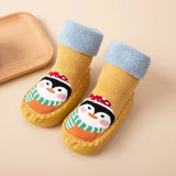 Toddler Indoor Sock Shoes Newborn Prewalker Kids Winter Thick Terry Cotton Baby Girl Sock Rubber Sole Infant Cartoon Funny Sock