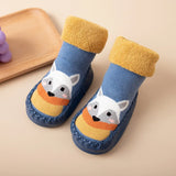 Toddler Indoor Sock Shoes Newborn Prewalker Kids Winter Thick Terry Cotton Baby Girl Sock Rubber Sole Infant Cartoon Funny Sock