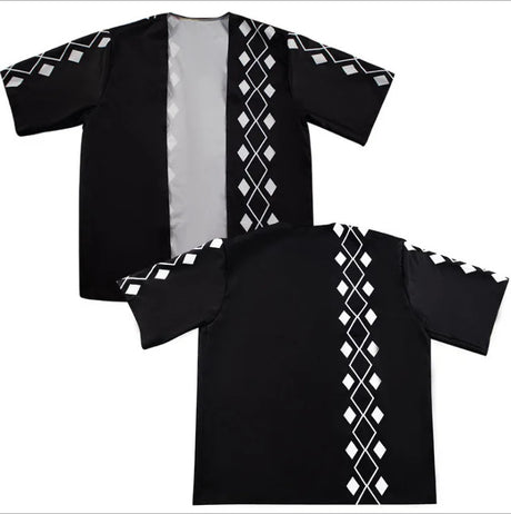 Tokyo Revengers Cosplay Cloak Anime Black White Top For Summer T-shirt Hanagaki Takemichi Ken Ryuguji Haori Kimono Tee Men Adult