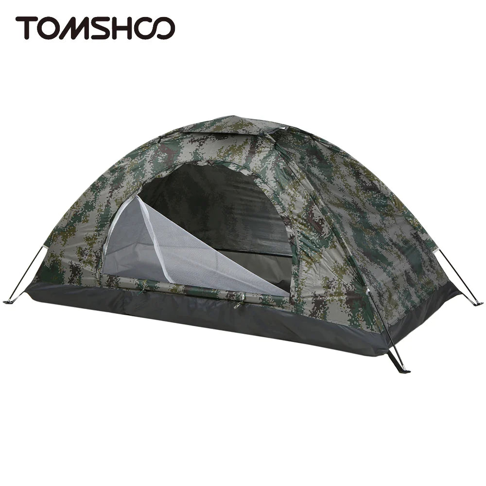 Tomshoo 1/2 Person Ultralight Camping Tent Single Layer Portable Trekking Tent Anti-UV Coating UPF 30+ for Outdoor Beach Fishing