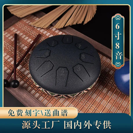 Tongue Drum 6 Inch 8 Note Treble Mini Ethereal Drum Children Steel Pan Hand Drums Yoga Meditation Percussion Instruments Gifts