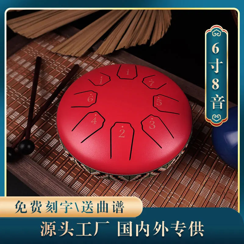 Tongue Drum 6 Inch 8 Note Treble Mini Ethereal Drum Children Steel Pan Hand Drums Yoga Meditation Percussion Instruments Gifts