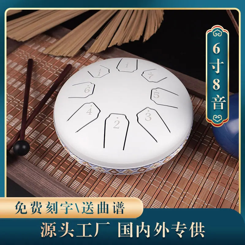 Tongue Drum 6 Inch 8 Note Treble Mini Ethereal Drum Children Steel Pan Hand Drums Yoga Meditation Percussion Instruments Gifts