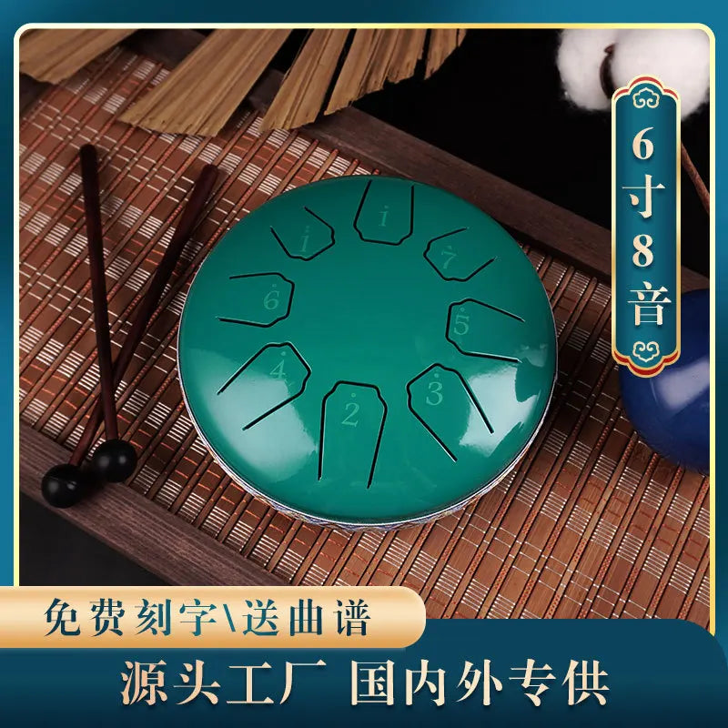 Tongue Drum 6 Inch 8 Note Treble Mini Ethereal Drum Children Steel Pan Hand Drums Yoga Meditation Percussion Instruments Gifts