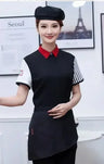 Top Workwear Shop Short-sleeved Coffee Tea Waitress Restaurant Uniform Women Shops Single Shirt Hot Waiter Pot Summer Milk