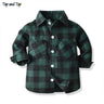 Top and Top Spring Autumn Fashion Baby Boy Long Sleeve Cotton Plaid Shirt Casual Turn-down Classic Kids Gentleman Blouses Tops