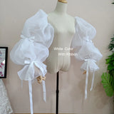 Translucent Organza Sleeve gorgeous ribbons Dreamlike Puff Sleeve  Wedding Accessories  DG010