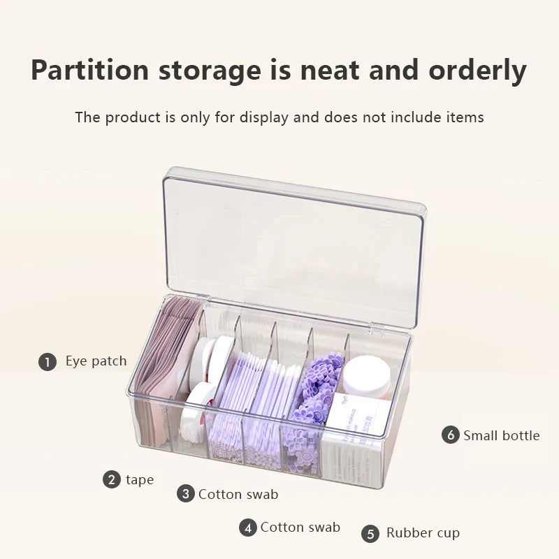 Transparent Eyelashes Extension Tools Storage Box Lashes Accessories Acrylic Desktop Makeup Tool Container Cosmetic Organizer