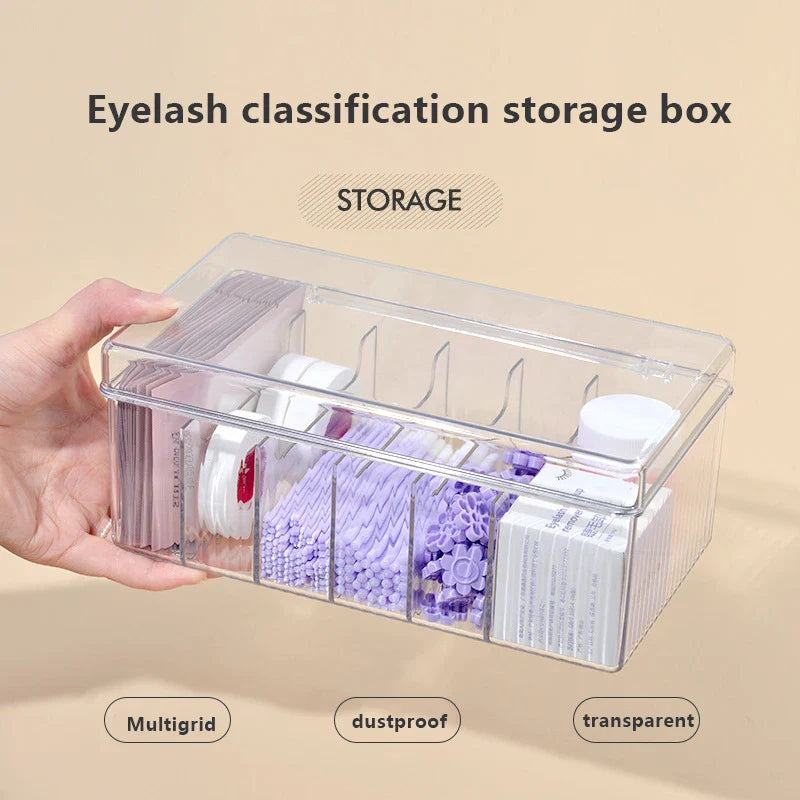 Transparent Eyelashes Extension Tools Storage Box Lashes Accessories Acrylic Desktop Makeup Tool Container Cosmetic Organizer