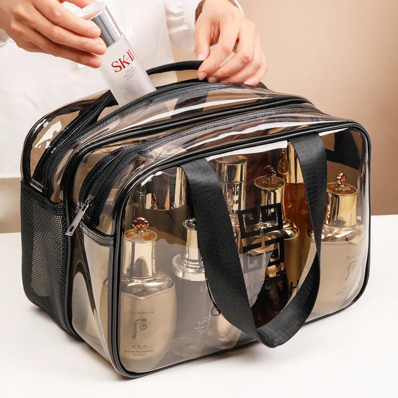 Transparent Makeup Bag Organizer Hangbag Storage Bags Dry Wet Separation Cosmetic case Female necessaries Travel Toiletry Bag