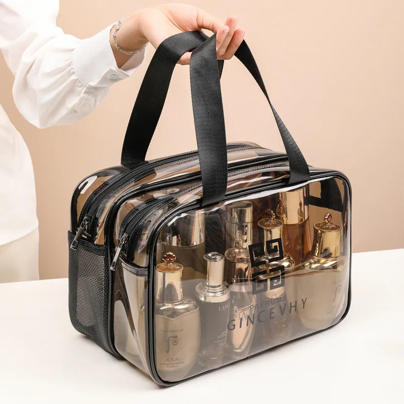 Transparent Makeup Bag Organizer Hangbag Storage Bags Dry Wet Separation Cosmetic case Female necessaries Travel Toiletry Bag