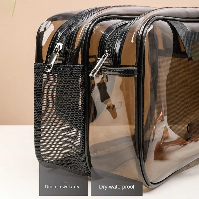 Transparent Makeup Bag Organizer Hangbag Storage Bags Dry Wet Separation Cosmetic case Female necessaries Travel Toiletry Bag