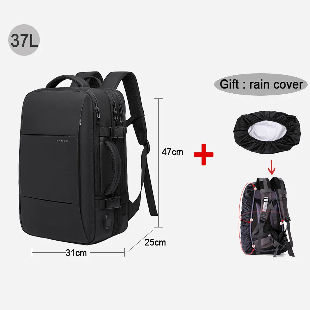 Travel Backpack Men Business Aesthetic Backpack School Expandable USB Bag Large Capacity 17.3 Laptop Waterproof Fashion Backpack