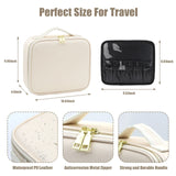 Travel Makeup Bag with Mirror of LED Lighted, Makeup Train Case with Adjustable Dividers, Detachable 10x Magnifying Mirror