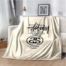 Trendy street sports fashion S-Stussy soft Flannel Throw blanket Children and adult Gift Sofa Travel Camping Household blanket