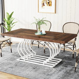 Tribesigns Modern Dining Table, 63 inch Faux Marble Wood Kitchen Table for 6 People, Rectangular Dinner Room Table