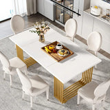 Tribesigns Modern Dining Table for 6-8 People, 70.8-in White Dining Room Table for Kitchen, Wooden Kitchen Table