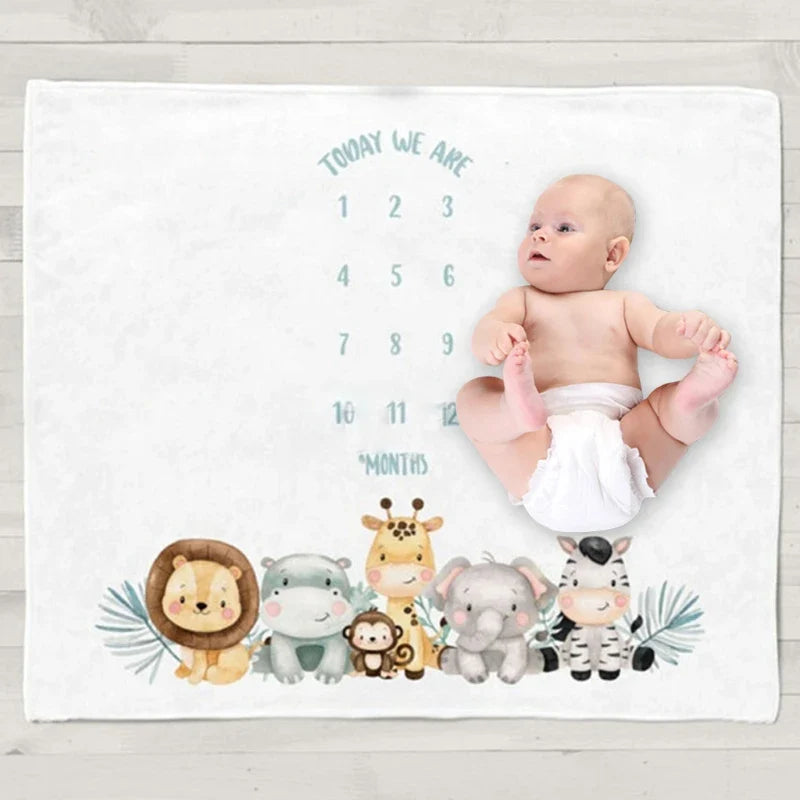 Twin Baby Monthly Record Growth Milestone Blanket Newborn Photography Props infant Toddler photo Background Cloth sheet