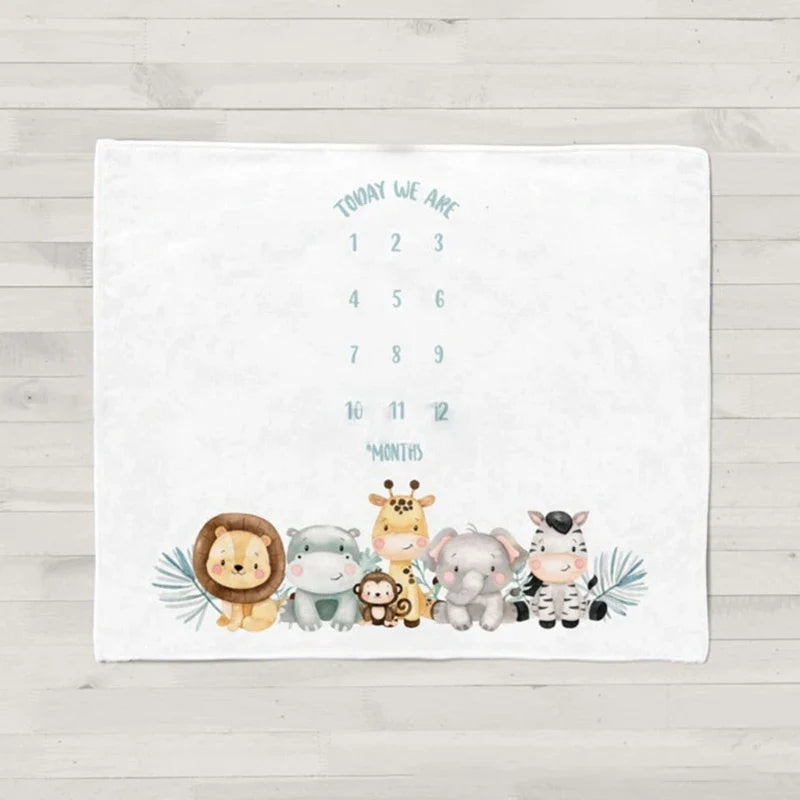 Twin Baby Monthly Record Growth Milestone Blanket Newborn Photography Props infant Toddler photo Background Cloth sheet