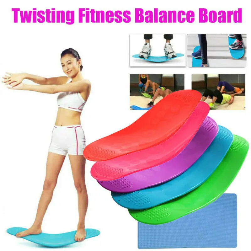 Twisting Fitness Balance Board Workout Yoga Gym Fitness Training Prancha Abdominal Leg Training Balance Exercise + Non-slip Mat